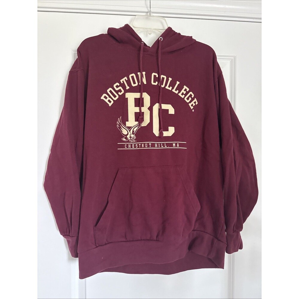 Boston College Hoodie Sweatshirt ADULT LARGE Maroon BC Eagles